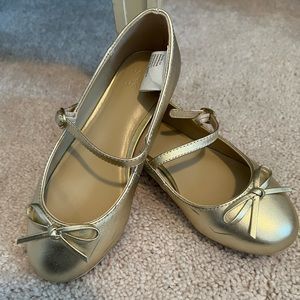 Janie and Jack girls gold dress shoes